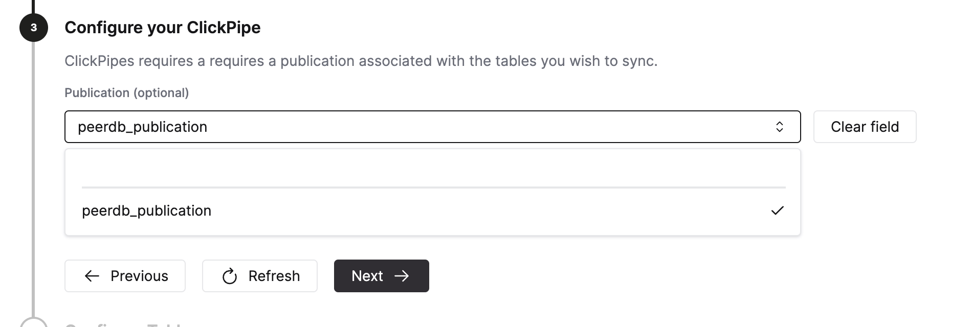 Select replication slot